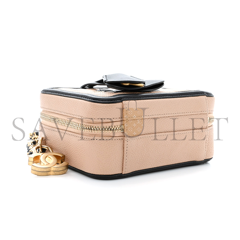 CHANEL CAVIAR QUILTED SMALL CC FILIGREE VANITY CASE 1369915 (16*12*7cm)